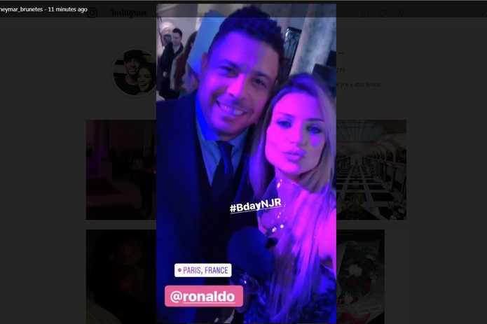 Ronaldo no aniversário de Neymar (Foto: Reprodução/Instagram)
