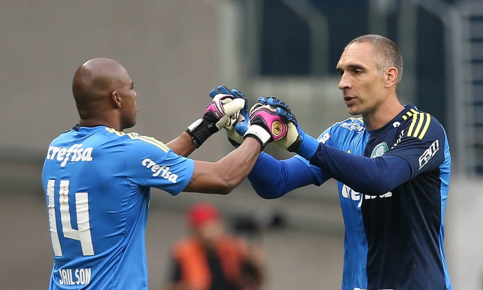 Jailson e Fernando Prass são ídolos da torcida palmeirense (Foto: César Greco / Ag. Palmeiras / Divulgação) Jailson e Fernando Prass são ídolos da torcida palmeirense (Foto: César Greco / Ag. Palmeiras / Divulgação)