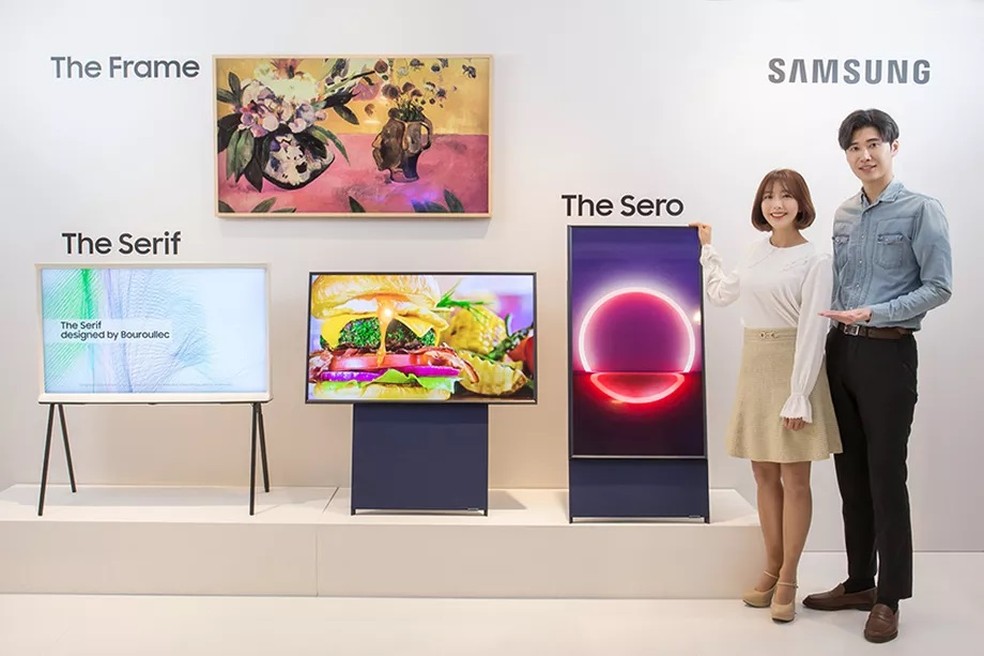 Nova TV da Samsung é "irmã mais nova" da Serif TV e da The Frame — Foto: Divulgação/Samsung