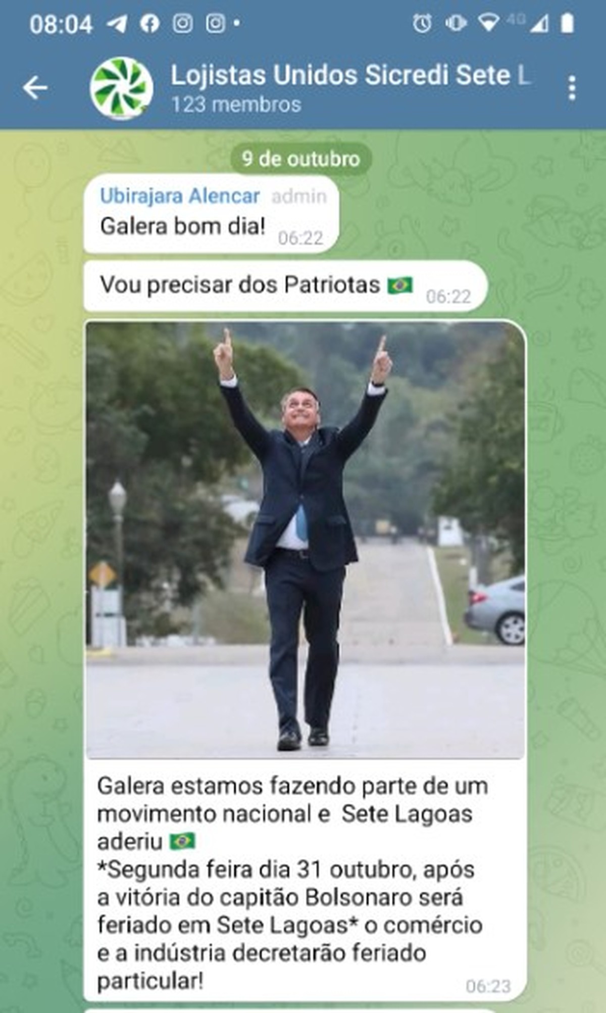 Comerciantes de MG criam grupo de Telegram que oferta vantagem em troca de  votos em Bolsonaro | Minas Gerais | G1