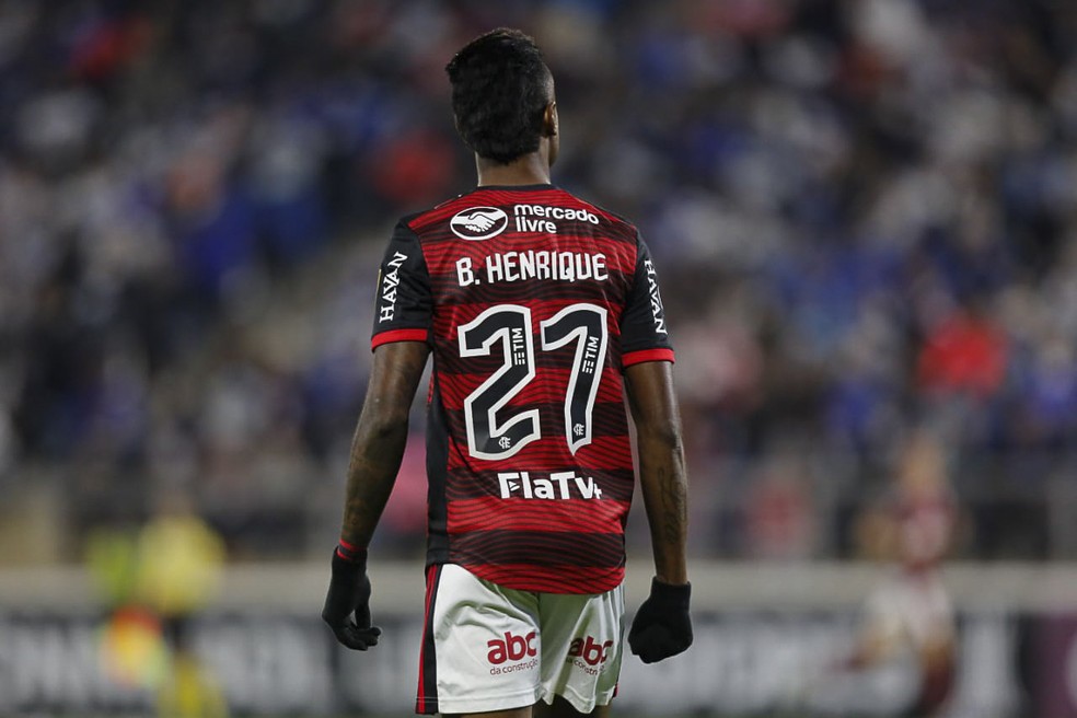 Bruno Henrique do Flamengo no jogo contra a Universidad Católica — Foto: Gilvan De Souza / Flamengo