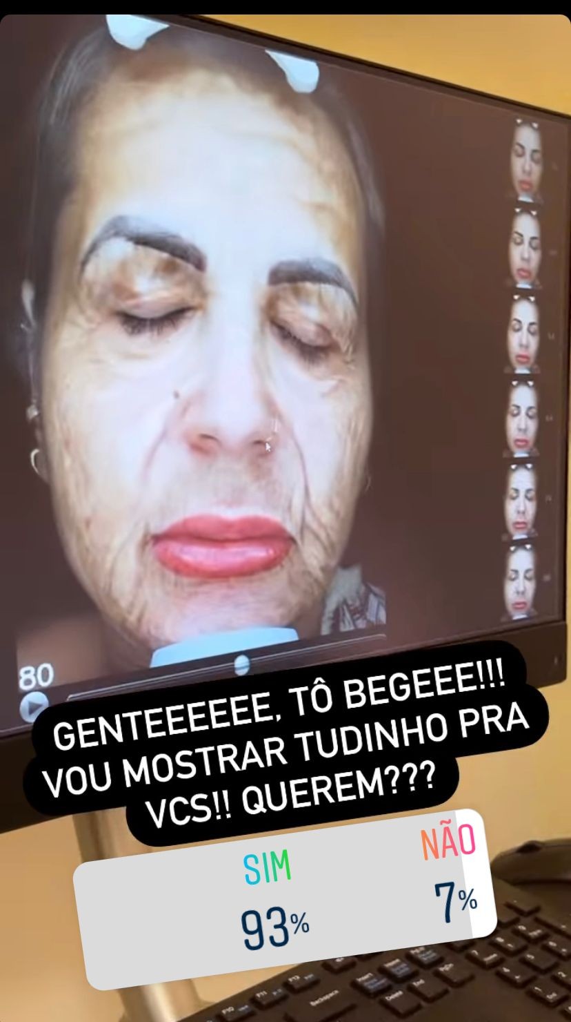 Deolane Bezerra, com uso de tecnologia, em imagem de como ficaria aos 80 anos (Foto: Reprodução/Instagram)