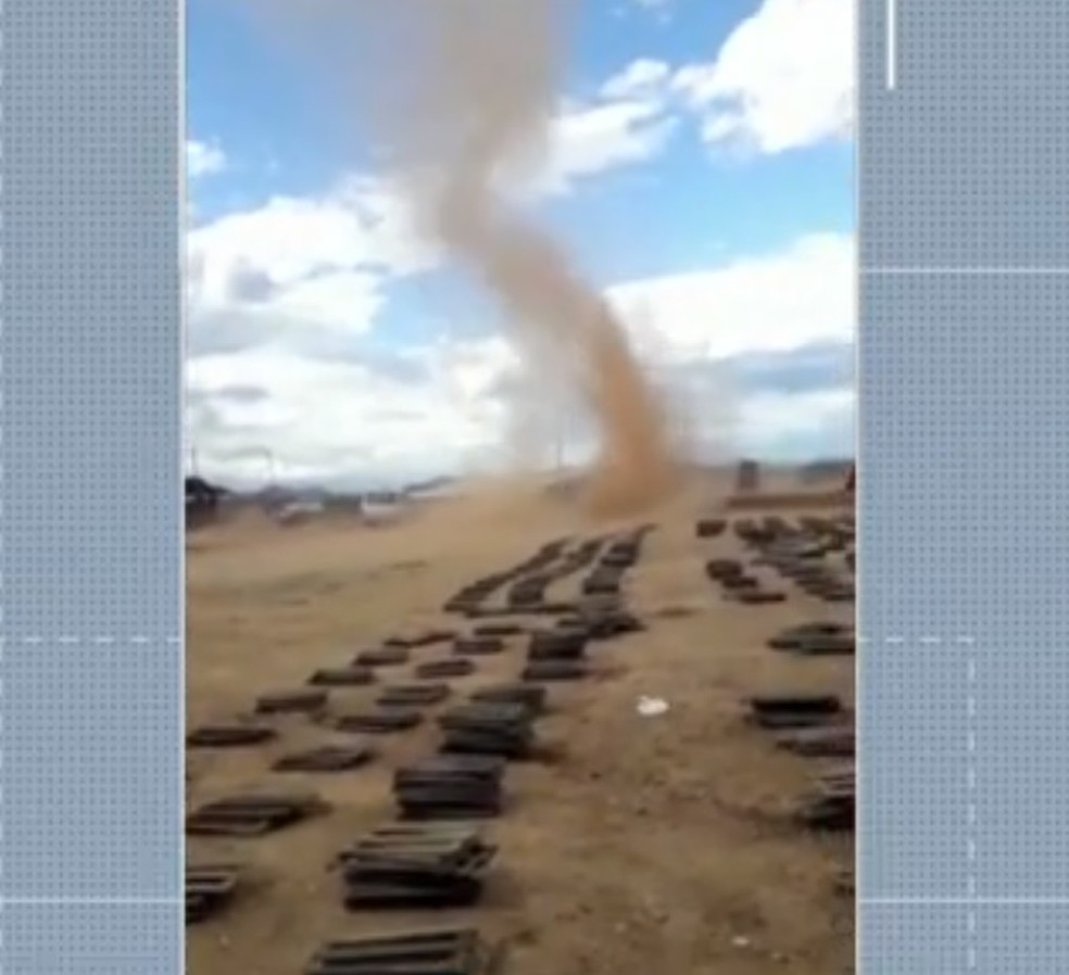 Vórtice foi registrado em Parelhas — Foto: Reprodução