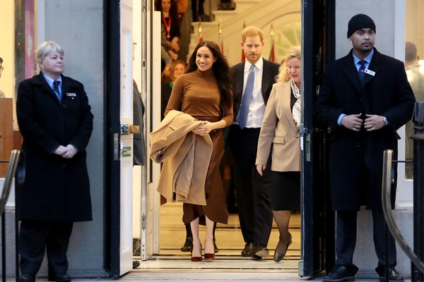 A equipe de segurança em serviço do Príncipe Harry e da atriz e duquesa Meghan Markle (Foto: Getty Images)