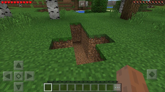 A caverna do Lick em Minecraft teria uma abertura em formato de cruz que leva para uma área escavada subterrânea (Foto: Reprodução/Rafael Monteiro)