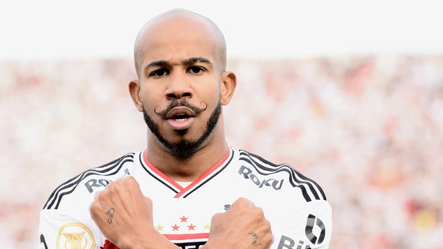Patrick festeja gol do São Paulo contra o América-MG