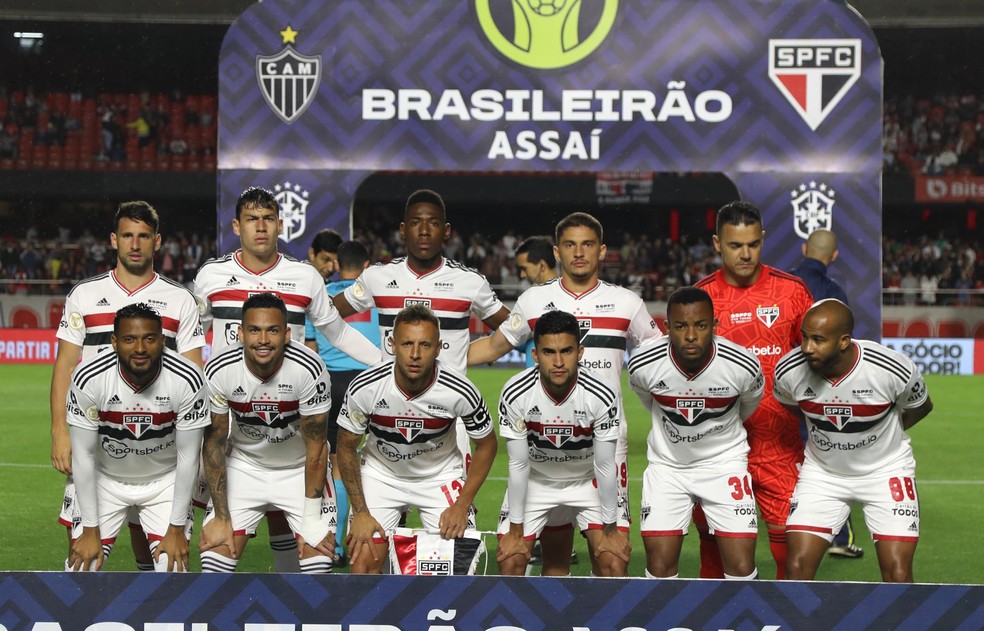 São Paulo antes de jogo contra o Atlético-MG — Foto: Rubens Chiri/saopaulofc.net