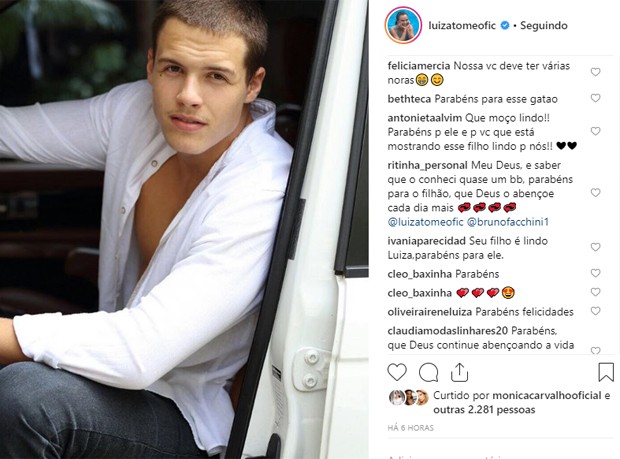 Bruno Facchini, filho de Luiza Tomé (Foto: Reprodução/Instagram)