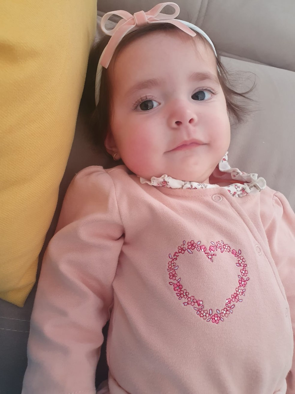 Valentina foi diagnostica com a AME com quase cinco meses de vida  — Foto: Cedida 