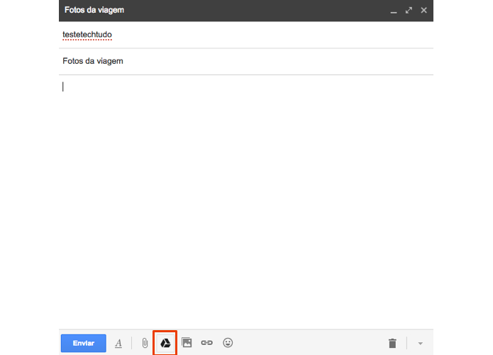 No Gmail, anexe arquivos usando o Google Drive (Foto: Reprodu??o/Paulo Alves)