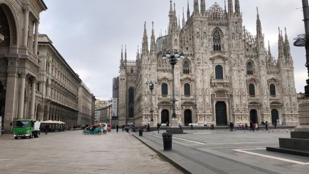 Milão, capital da Lombardia, onde o avanço da doença foi mais acentuado na Itália.  — Foto: Arquivo Pessoal
