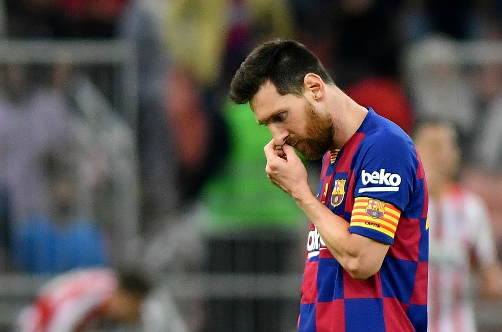 Messi Barcelona Atlético de Madrid Supercopa da Espanha — Foto: Waleed Ali/Reuters