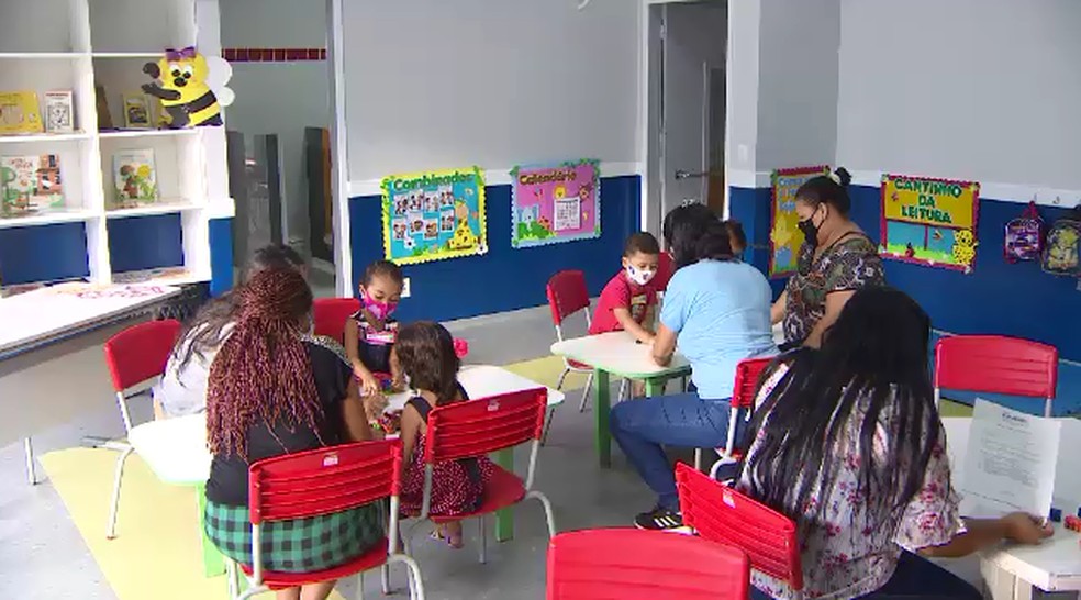 Creche de Macapá com aula presencial durante a pandemia — Foto: Rede Amazônica/Reprodução