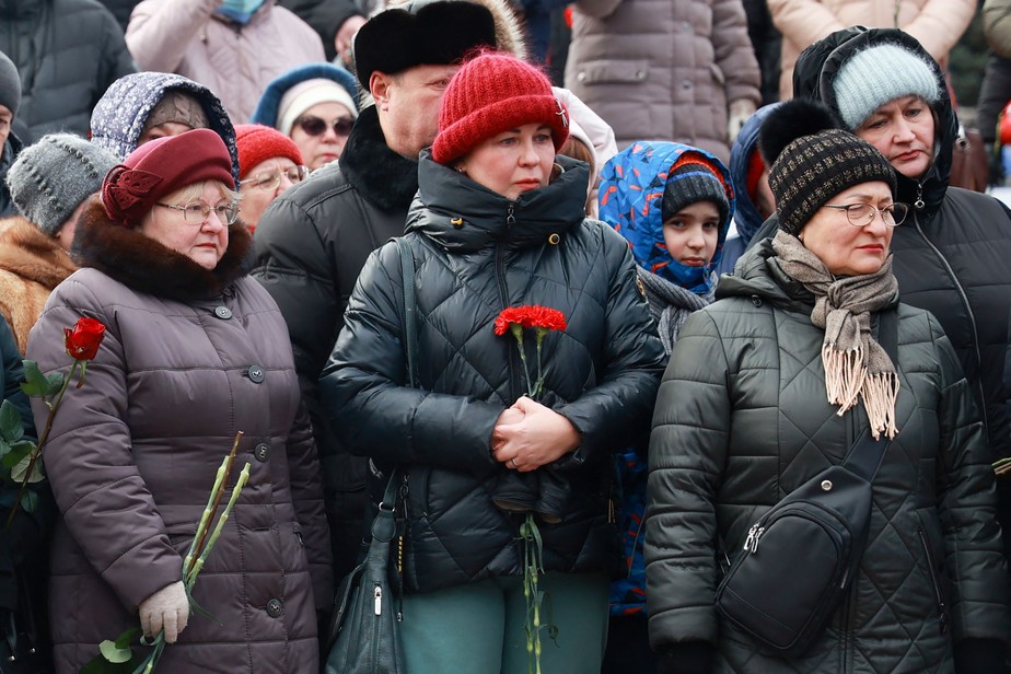 Homenagem em Samara a soldados russos mortos em ataque em Donetsk na véspera do Ano Novo em Samara