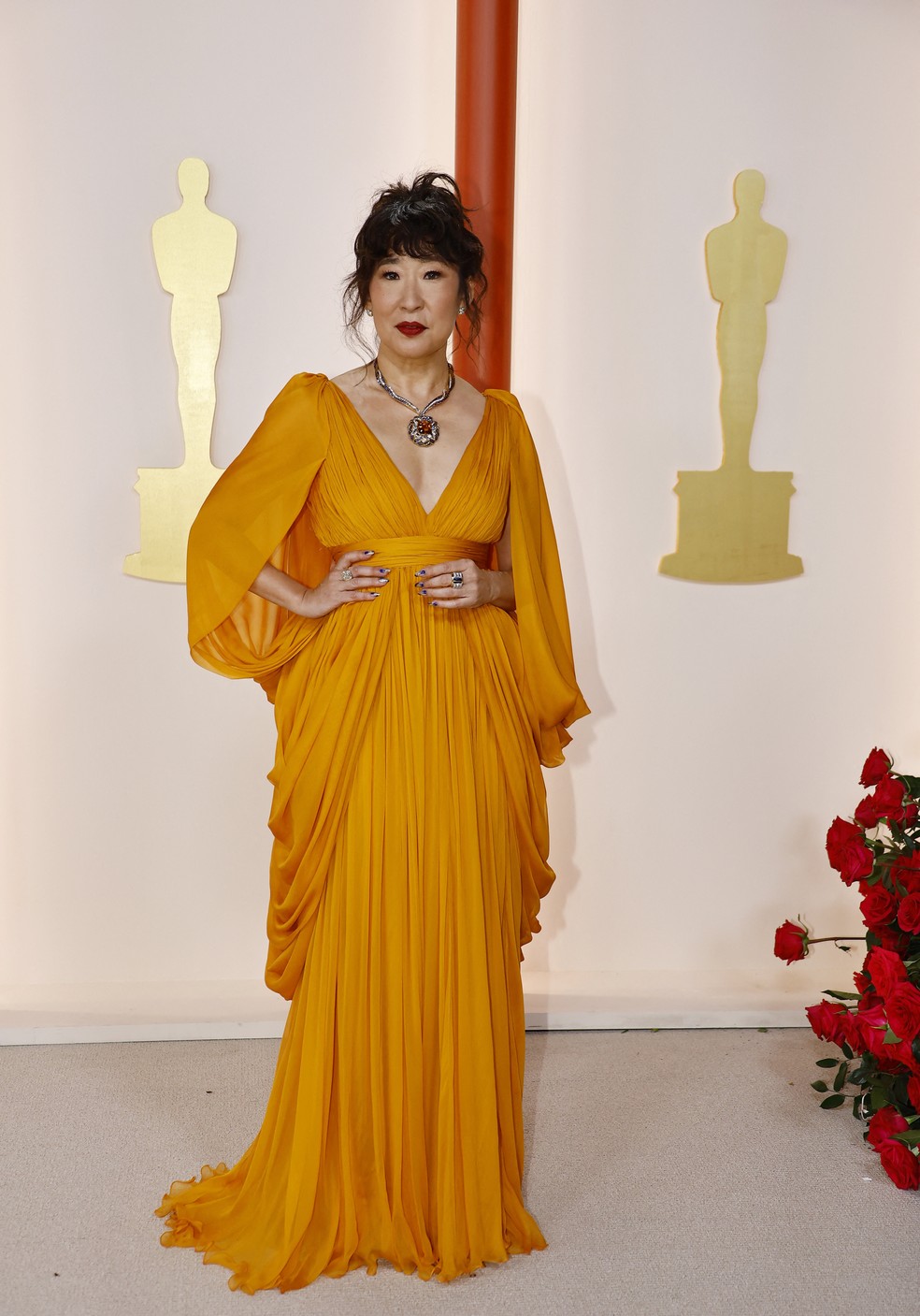 Sandra Oh no Oscar 2023 — Foto: Reuters/Eric Gaillard