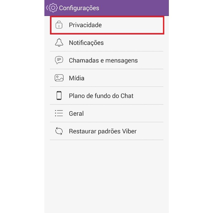 Configurações de privacidade do Viber (Foto: Reprodução/Lívia Dâmaso)