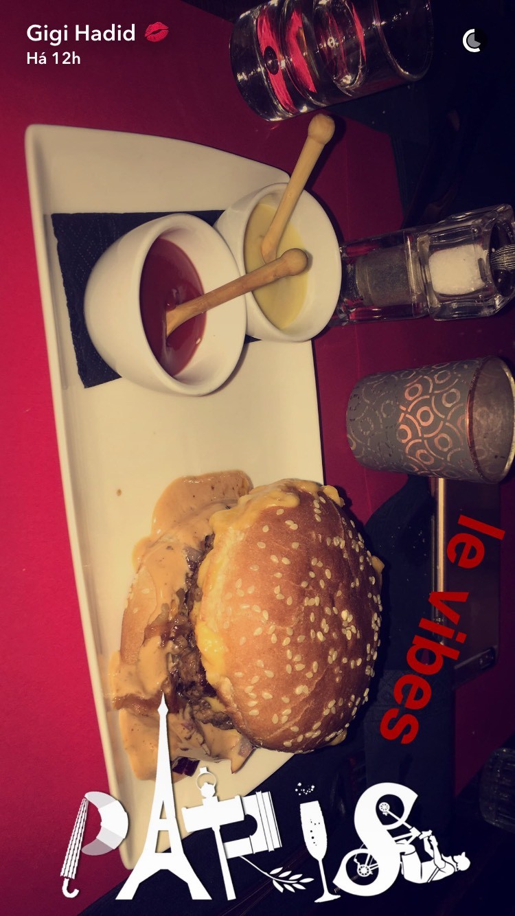 O prato de Gigi Hadid (Foto: Snapchat/Reprodução)