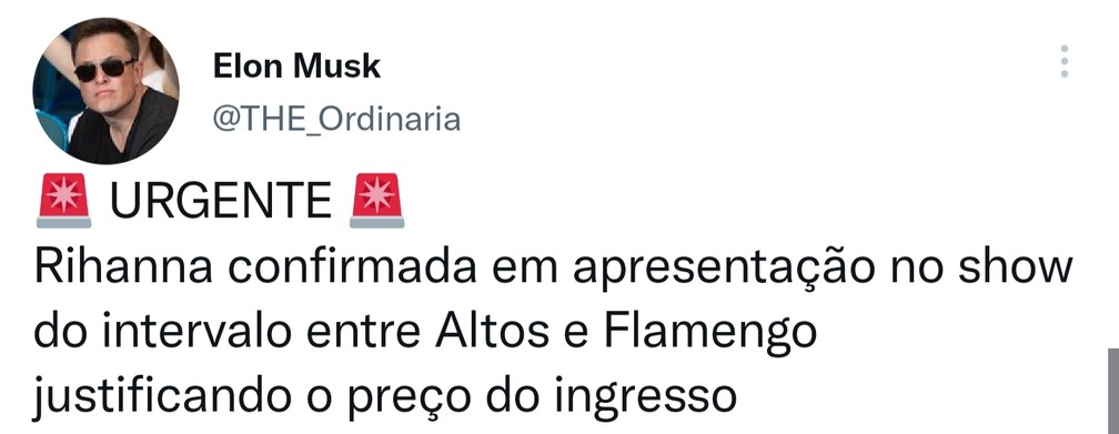 Perfil zoa ingresso de R$ 300 de Altos x Flamengo — Foto: Reprodução