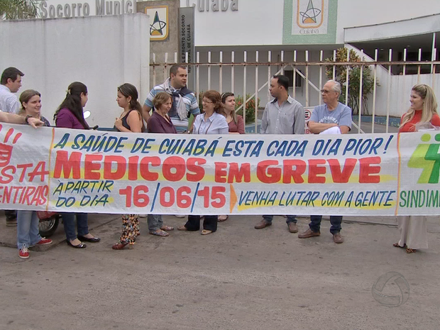Médicos entram em greve em Cuiabá contra más condições de trabalho. (Foto: Reprodução/TVCA)