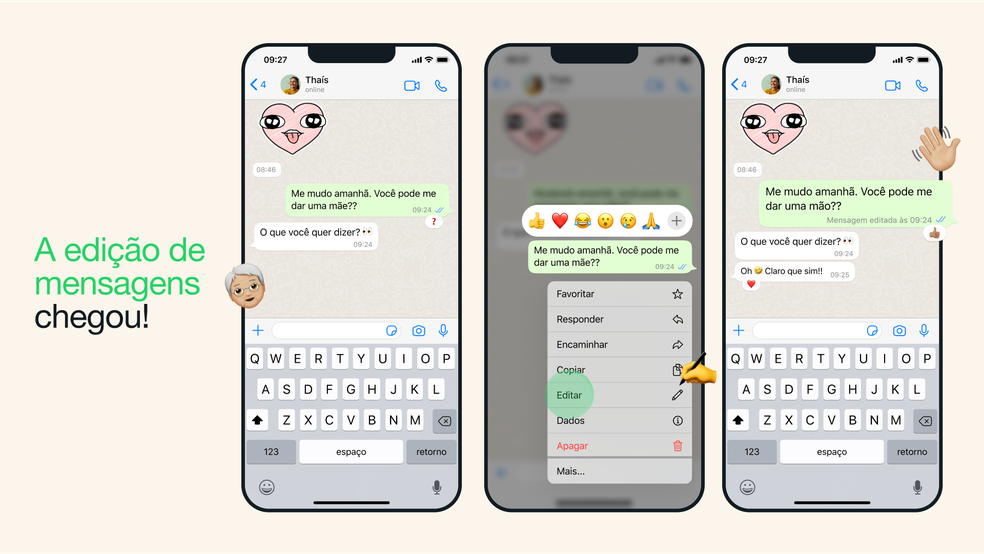 WhatsApp ganha recurso para editar mensagens; veja como usar — Foto: Divulgação/WhatsApp