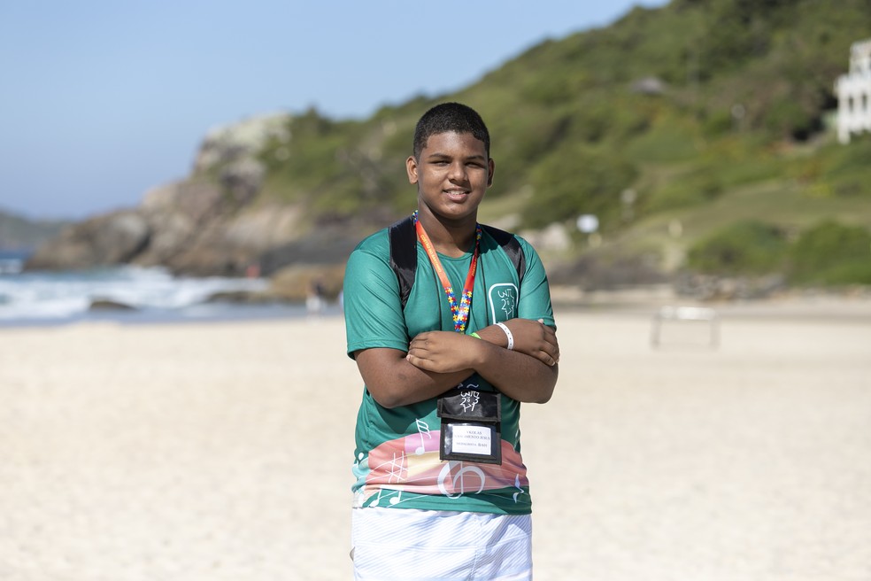 Nykolas Carvalho, de 14 anos, medalhista de ouro da Obmep — Foto: Diogo Machado / Divulgação OBMEP