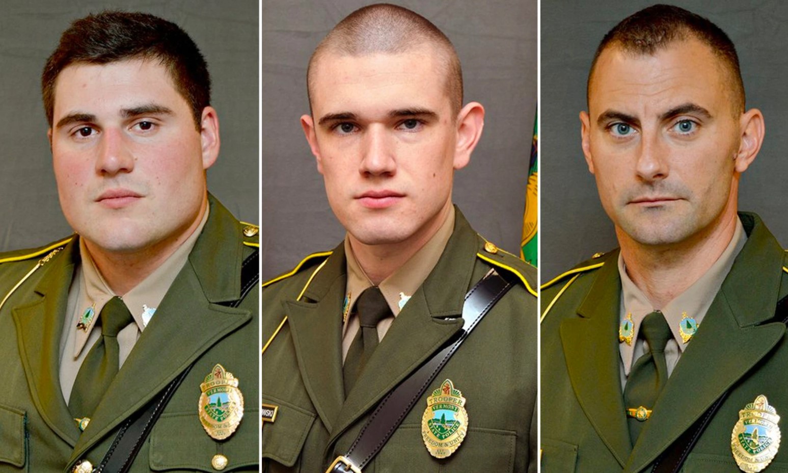 Os soldados Shawn Sommers, Raymond Witkowski e David Pfindel renunciaram após as acusações (Foto: reprodução/ NY Post/ Vermont State Police)