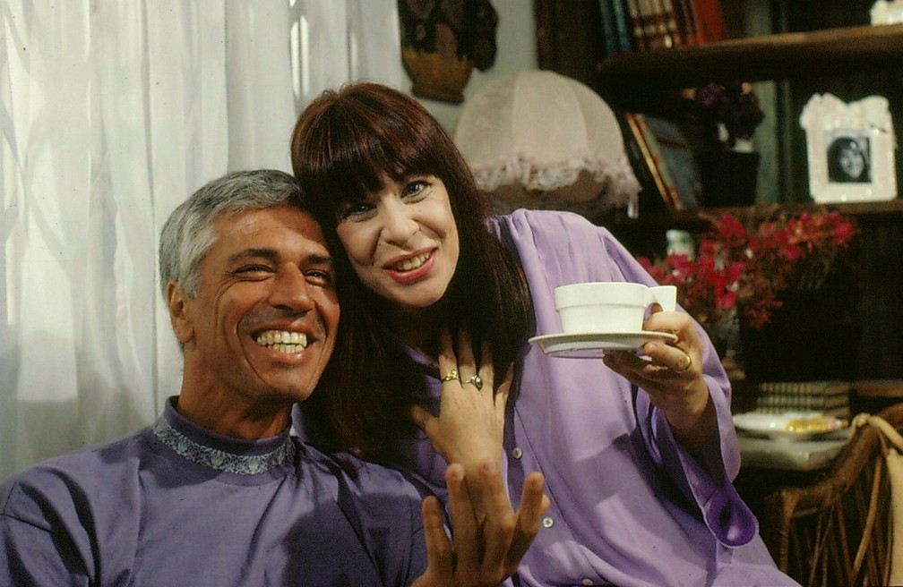 Nuno Leal Maia e Rita Lee na novela 'Top Model, em 1989 — Foto: Acervo Grupo Globo