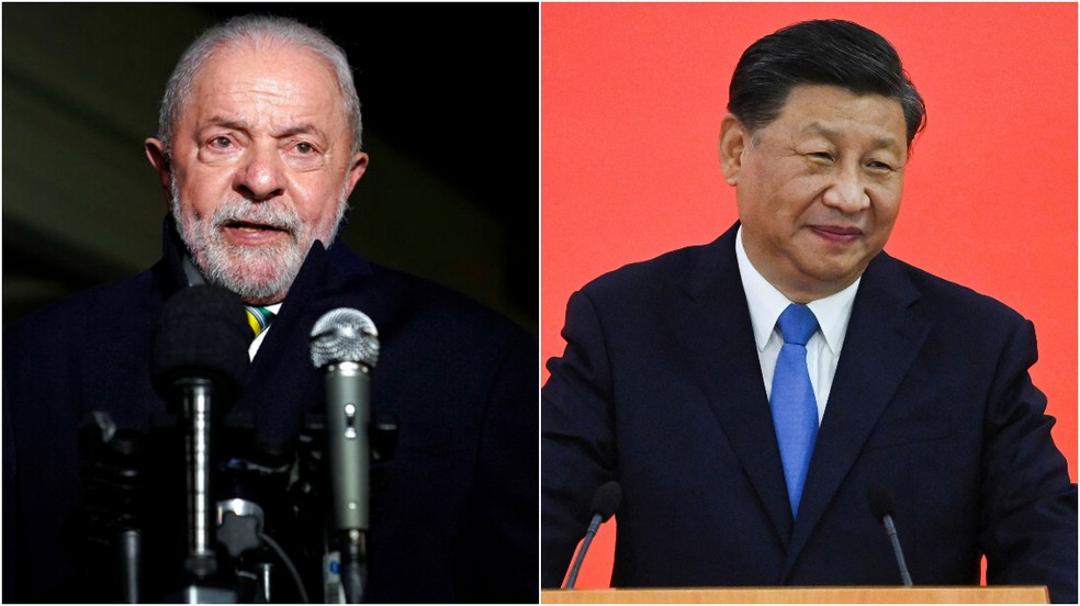 Lula e Xi Jinping — Foto: AP e Reuters