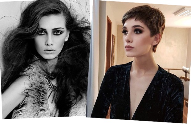 Antes e depois do corte da modelo (Foto: Reprodução / Instagram)