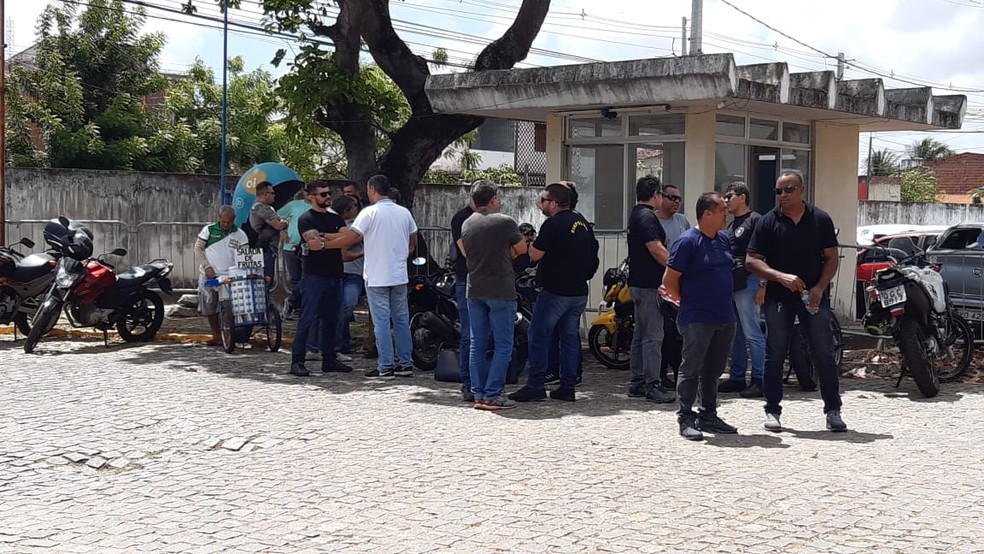 Policiais civis fazem paralisação em Natal RN — Foto: Sérgio Henrique Santos/Inter TV Cabugi