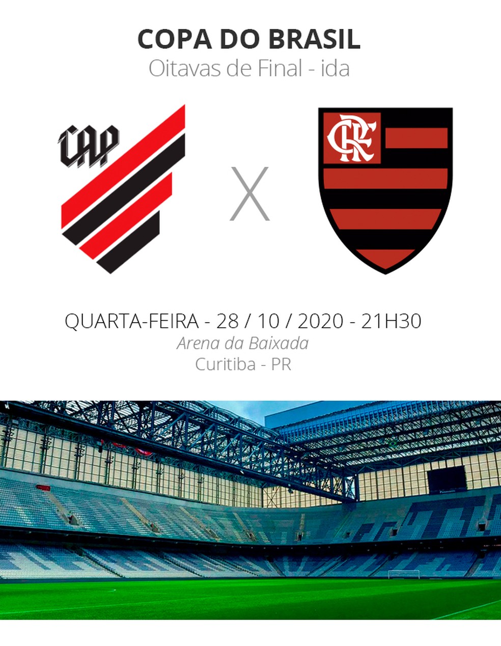 Arena da Baixada recebe Athletico x Flamengo pela Copa do Brasil  — Foto: ge