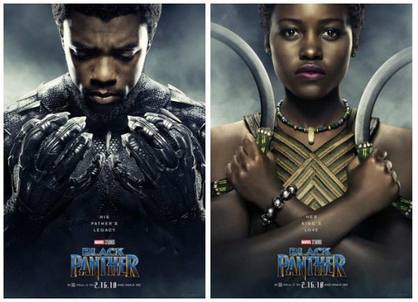 Chadwick Boseman e Lupita Nyongo como seus personagens em Pantera Negra nos novos pôsteres do filme da Marvel (Foto: Divulgação)