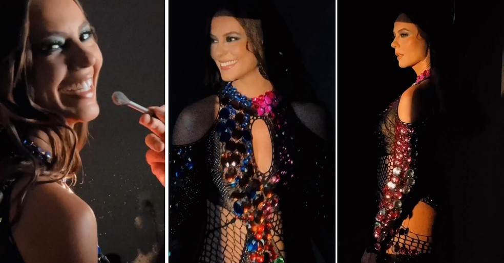 Paolla Oliveira pronta para o ensaio da Grande Rio — Foto: Reprodução Instagram