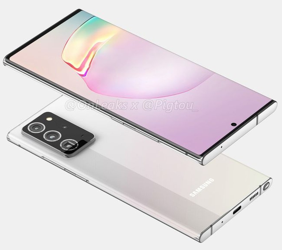 Note 20 Plus deverá ter uma taxa de atualização de tela de 120 Hz — Foto: Reprodução/OnLeaks