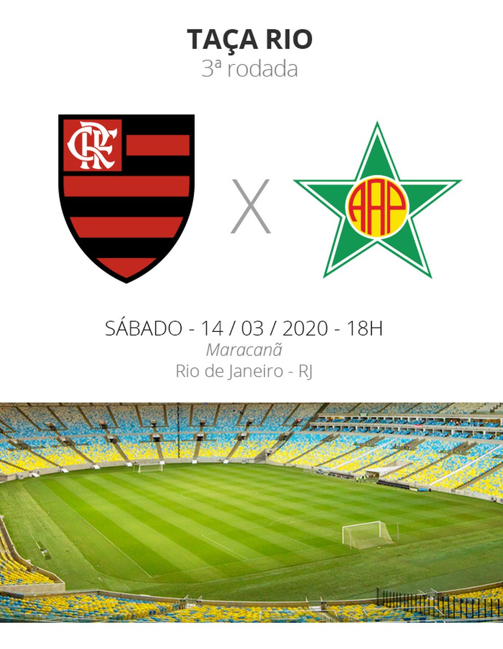 Flamengo x Portuguesa - sábado, às 18h, no Maracanã — Foto: Arte GloboEsporte.com