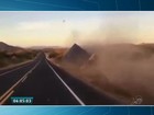 Vídeo flagra tombamento de caminhão em Santa Quitéria, no CE