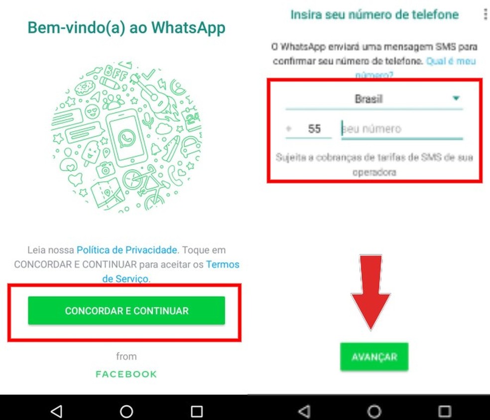 É possível fazer novo login no WhatsApp normal após deletar a conta do WhatsApp Business  — Foto: Reprodução/Paola Mansur