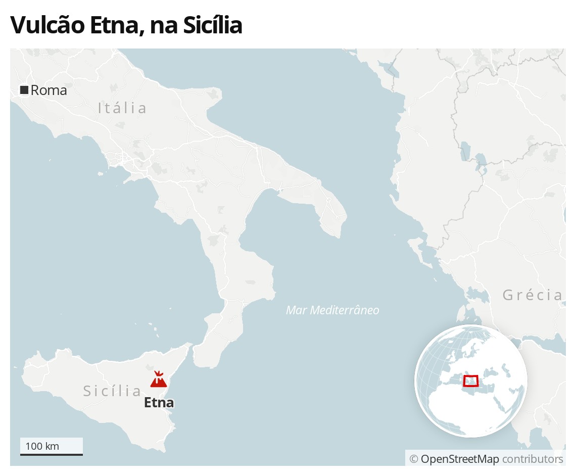 Vulcão Etna, na Itália, tem 1ª erupção do ano; Veja VÍDEO