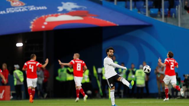 RÃºssia comemora gol em cima do Egito de Mo Salah