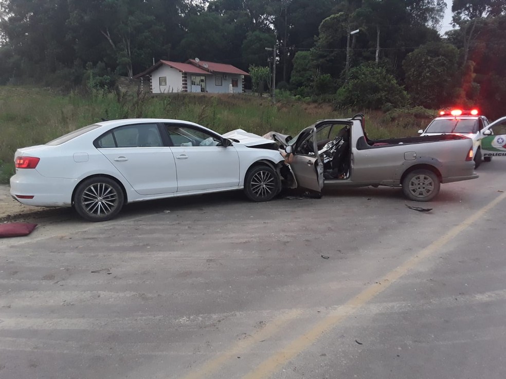 Acidente ocorreu neste domingo em Ituporanga — Foto: PMRv/ Divulgação