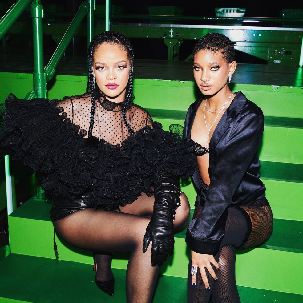 Willow e Rihanna nos bastidores do Savage x Fenty show &mdash; Foto: Reprodu&ccedil;&atilde;o/Instagram