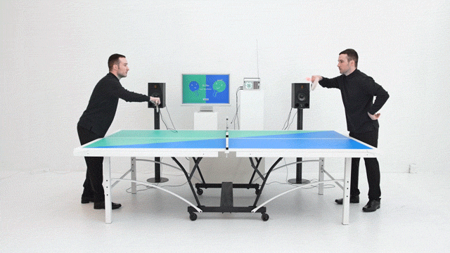 Mesa de ping pong com jukebox acelera a música conforme o jogo (Foto: Divulgação)