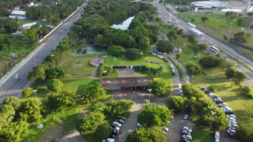 Vista aérea do Espaço Ciência, no Grande Recife — Foto: Reprodução/TV Globo