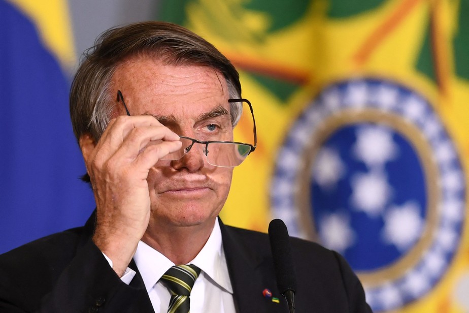 O presidente Jair Bolsonaro durante solenidade em Brasília