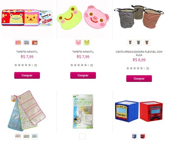 Exemplos de produtos vendidos no e-commerce da Daiso (Foto: Divulgação)