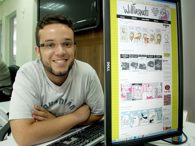 O cartunista Will Leite, que mora em Apucarana, no Paraná, teve uma de suas charges usada na prova do Enem 2014 (Foto: Arquivo pessoal/Will Leite)