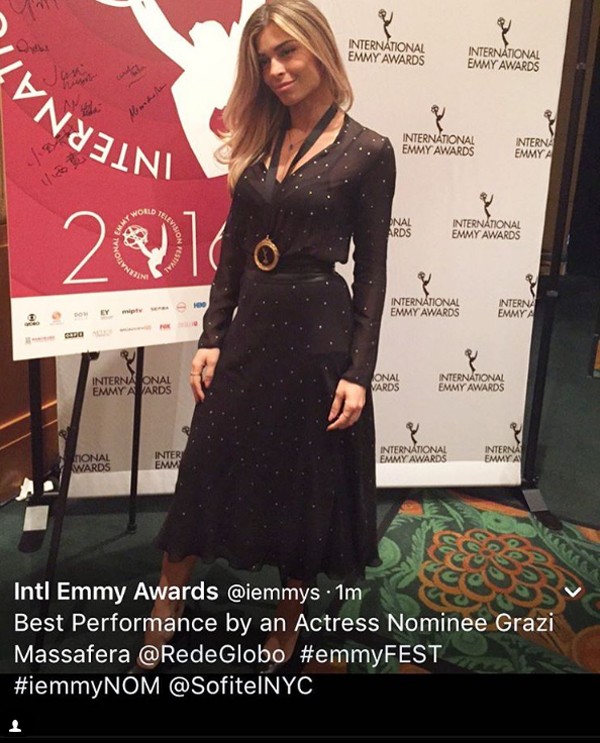 Grazi Massafera no Emmy Internacional (Foto: Reprodução / Instagram)