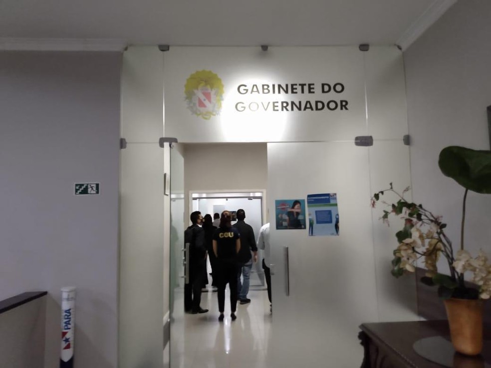 Gabinete de Helder Barbalho foi alvo de operação da PF.  — Foto: Divulgação/ Polícia Federal