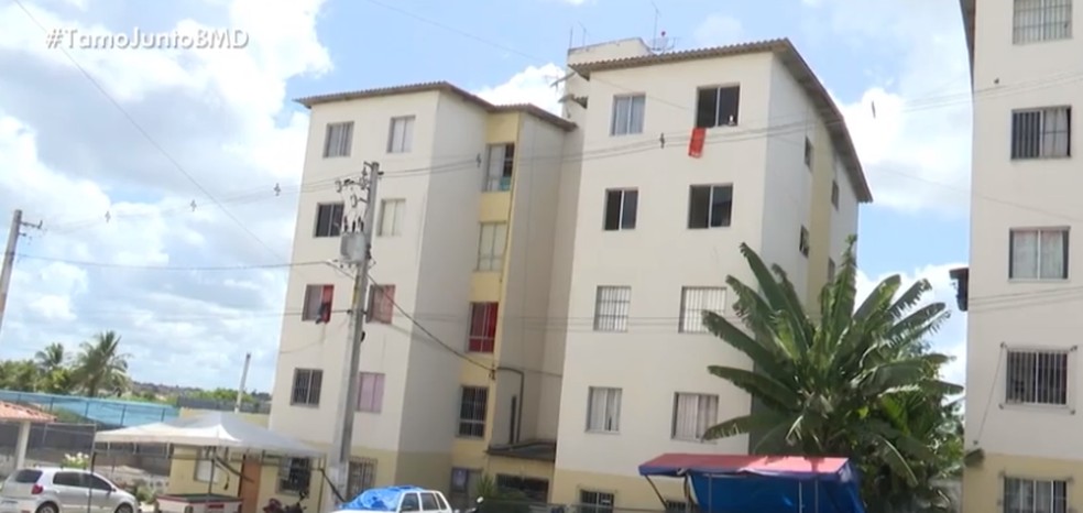 Condomínio residencial onde a bebê caiu  — Foto: Reprodução/BMD
