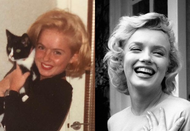Loira aos 21, Geri Halliwell é comparada com Marilyn MOnroe (Foto: Reprodução/Instagram e Getty Images)